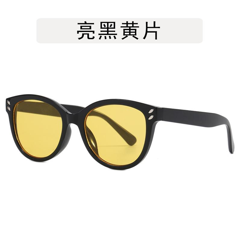 Korean Style Woman Glasses Rivets Decoration Round Shape Men Glasses Frame Vintage Blue Light Blocking Computer Glass