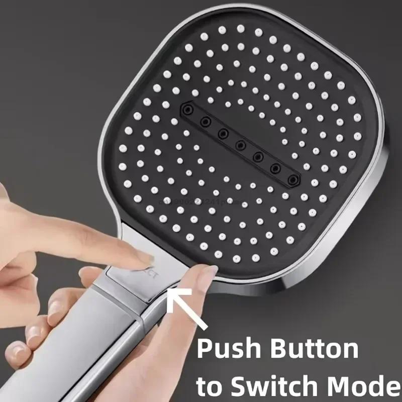 3-Modes High Pressure Shower Head Water Saving Shower Heads Adjustable Water Massage Sprayer Home Bathroom Accessories