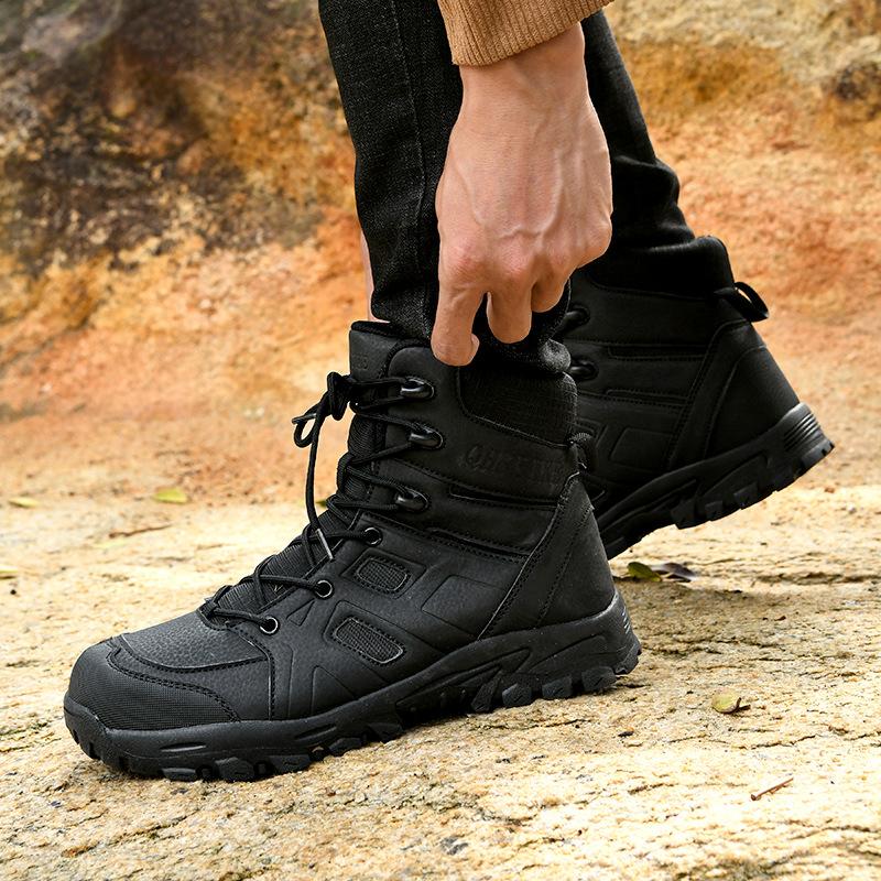 Large Size Hiking Shoes Men's Outdoor Tactical Training Military Boots Breathable Non-slip Desert Off-road Adventure Tooling Boots