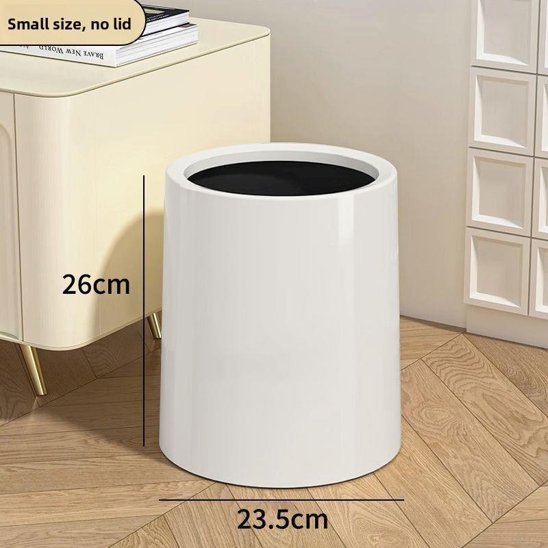 Nordic Double Layer Round Tra Can for Office Living Room Bedroom Kitchen Batoom Simple Creative Home Use Waste Bin