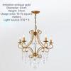 Obývací pokoj, ložnice, lustr do kreativní jídelny Crystal Retro Gold, moderní a minimalistické světlo