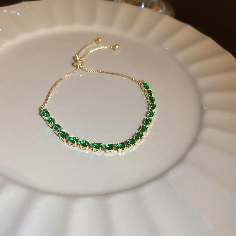 High-End Geometric Crystal Adjustable Bracelet with Luxury Drawstring Design - New Influencer Jewelry