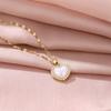 Love Necklace Women'S Simple Versatile Fresh And Sweet Pearl Heart Pendant Clavicle Chain