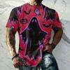 Men's Short Sleeve T-Shirt with Halloween Print Retro Texture Loose Fit Summer Streetwear Casual Top
