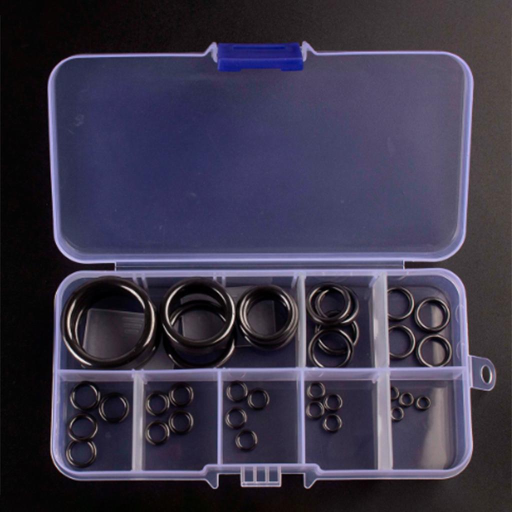 40Pcs 4.72mm-3cm Outer Diameter Replacement Fishing Rod Eye Replacements Fishing Rod Ceramic Guide Rings Set 10 Size