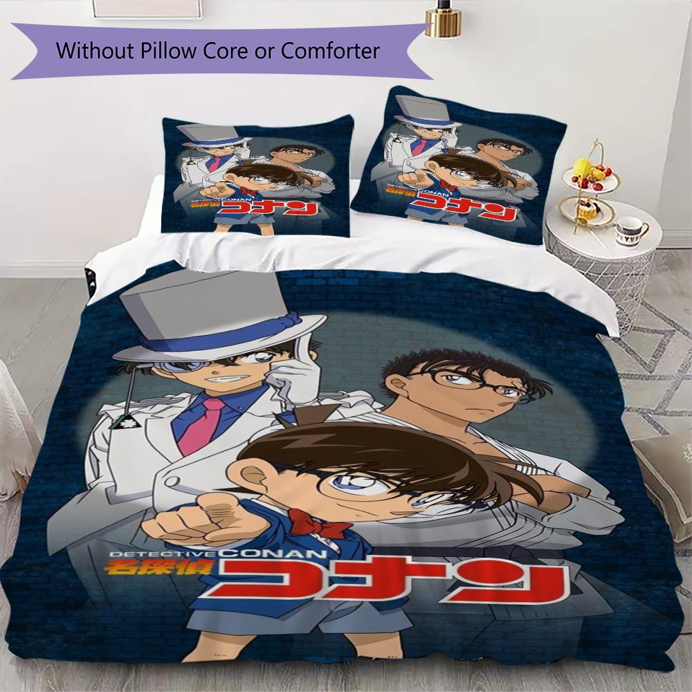 Detective Conan Anime Mystery Adventure Threepiece Set 1 Duvet Cover 2 Pillowcase Without Core Without Core Bedding Set