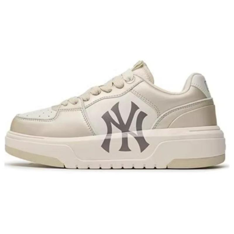 MLB Chunky Liner 24SS Los Angeles Dodgers Slip Resistant Abrasion Resistant Low top Skateboard Shoes Unisex Light Gold Sneakers 3ASXCLM4N-50SAL 38.5 экрю