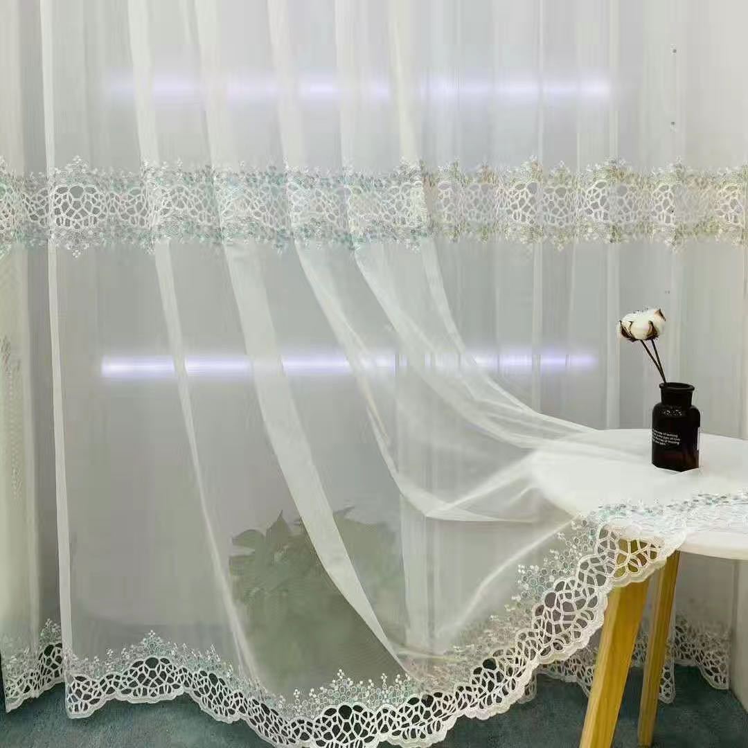 

Foral Tulle Прозорі штори для вітальні Спальня Вишита вуаль Штори Штори для кухні Вікно Домашній декор Двері передпокою 200*270CM 1PCS