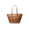 Carine Solid Letter Logo Commuter Leather Tote Bag Women Tote Brown 30S1GCCT3L230