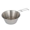 Stainless Steel Camping Bowl with Folding Handle Portable Lightweight Compact Camping Cup for