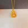 Elegant Gold Fu Gourd Necklace - Versatile O-Shaped Chain with Hollow Design