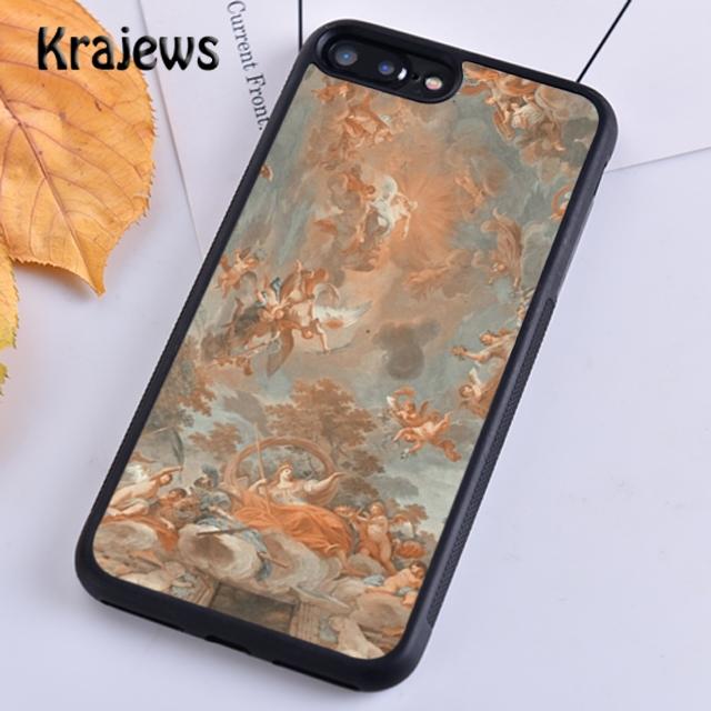 Krajews Vintage Baroque Painting Phone Case Cover For iPhone 17 Air 16 15 14 Plus 12 13 Pro Max Coque Fundas