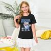 Fashionable Round Neck Short Sleeve Work Clothes Printed Tops For KID Summer Tops