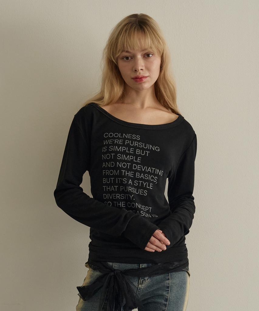 5OML Lettering Loose Fit Long Sleeve (Black)