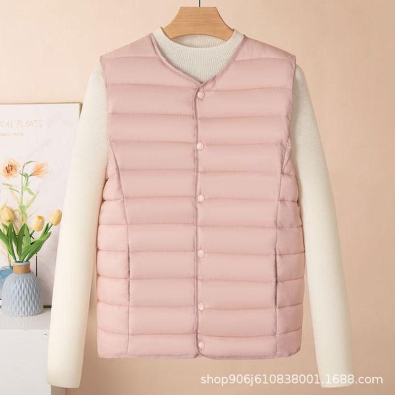 High-quality Down Cotton Vest Women's Autumn and Winter Warm Stand-up Collar Sleeveless Vest Fashion Outer Vest Jacket