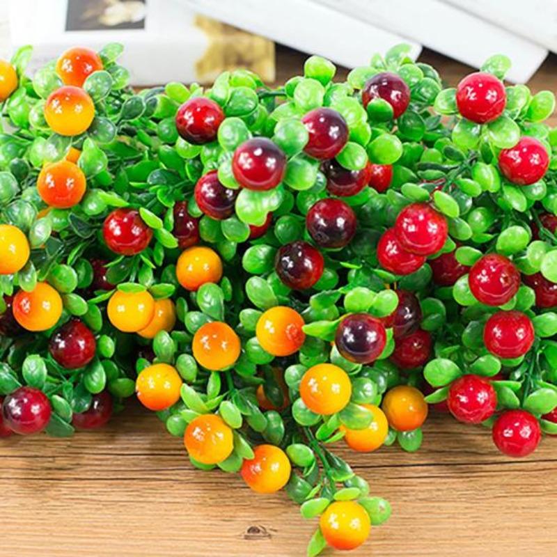 1Pc 6 Branches 18 Heads Artificial Fruits DIY Art CDN