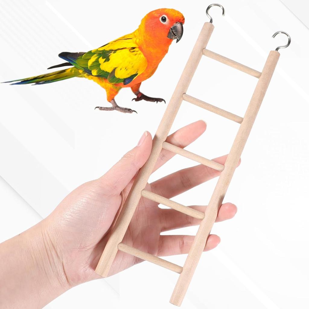Bird Ladder for Cage, 3 PCS Bird Cage Ladder Wooden Hanging Parrot Wood Step Parakeet Ladders Climbing Small Wooden Ladders for Birds Parakeets