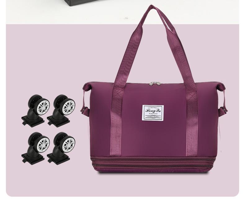 XL Expandable Rolling Travel Bag with Quick Release Wheels for College Students