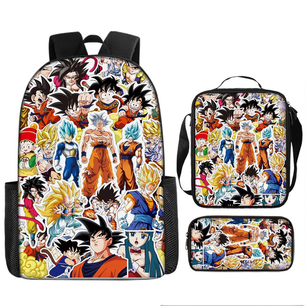 Dragon Ball Z Backpack Cartoon Oxford Fabric School Bag With Breathable Straps For Middle School Students