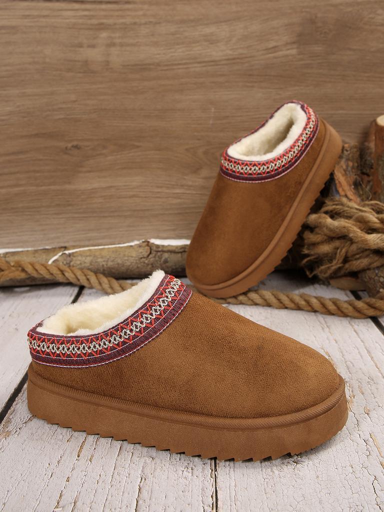 Thick-soled snow boots 22 new autumn and winter outer wear heightening and fleece fur integrated bag head half-drag hair shoes