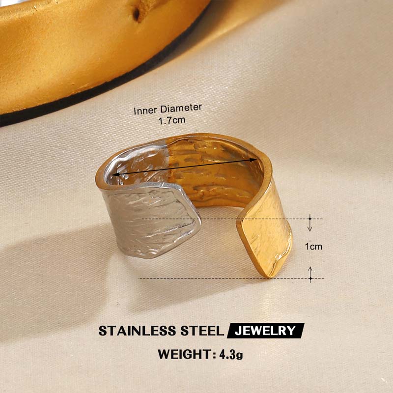 Stainless Steel Gold Silver Color Geometric Open Rings for Women Vintage Metal Star Personality Finger Rings Jewelry Party Gifts