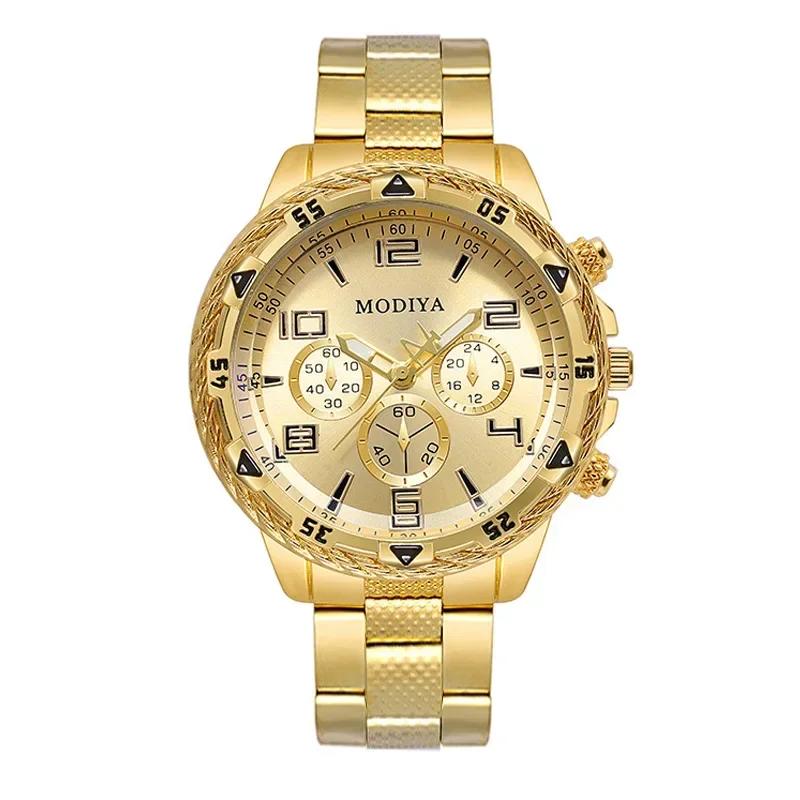 Original Herrenuhren Luxus Business Großes Zifferblatt Edelstahl Quarz Uhr für Geschäftsaktivität Meeting