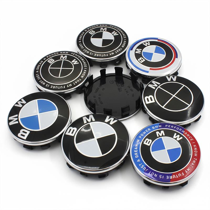4pcs 56mm 68mm For BMW F34 F10 F20 F48 F39 F30 F22 F32 E46 E90 E60 E39 E87 E90 E30 Badge Hub Caps Car Wheel Center Covers Emblem