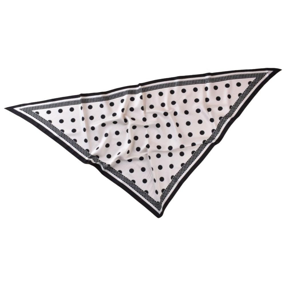 Printed Imitation Silk Scarf Thin Waist Tying Scarf Vintage Polka Dot Triangle Scarf Festival