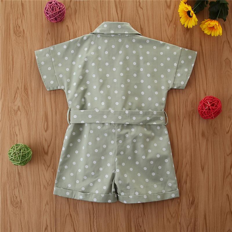 Children's Summer Foreign-style Cargo Pants Fashion Girl's Polka-dot Print Jumpsuit