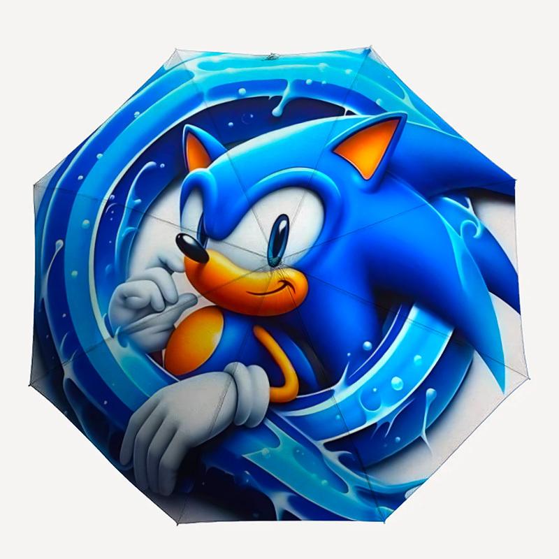 

1PC Sonic the Hedgehog, Water Tunnel Automatic Folding Umbrella - Compact 8-Rib Design, Durable Plastic & Iron, Daily Use F010640