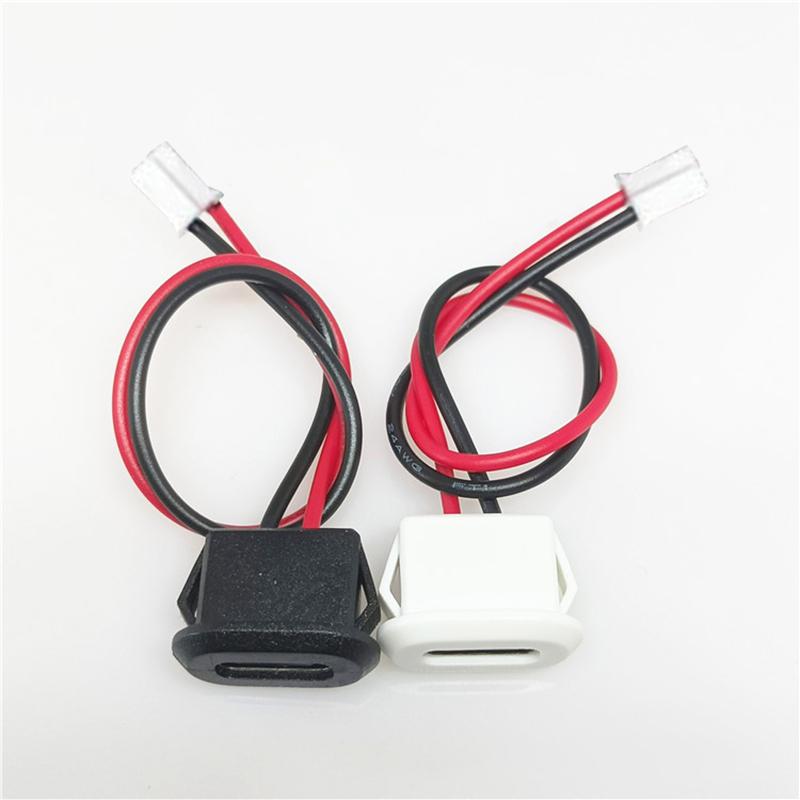 2 Pin USB-C Type Waterproof USB Connector Direct compression female base Female Socket Charging Interface