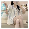 Navava Nt1563 Fresh Print Collar Short Sleeve Pajama Set