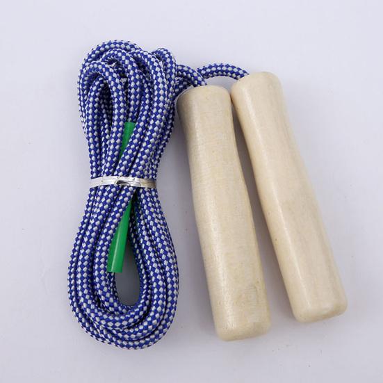 Jumping Rope Wood Handle Adjustable Strong Flax Weaving Long Rope Fat Burning Professional Adult And Children Fitness Exercise