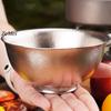 Pure Titanium Double-Wall Bowl Insulated Meal Salad Bowl Bowl Food Restaurant Thickened Shatter-Resistant Titanium Kitchenware