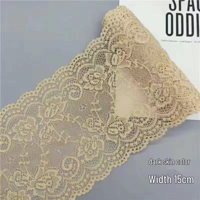 15cm Wide Soft Elastic Lace Trim for Skirts - Multi-color Options Available