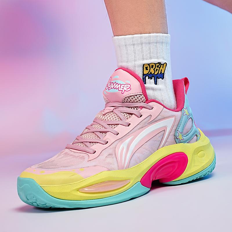 Men's Basketball Shoes Breathable Cushioning Non-Slip Wearable Runing Shoes Gym Training Athletic Basketball Sneakers for Women