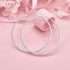 925 Sterling Silver Fashion Gift 35/50/60mm Large Round Hoop Pierced Earrings Wedding Jewelry