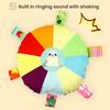 Flying Disc Soft Dog Toy Rainbow Plush Flying Saucer Pet Toss Toy with Bell Interactive Outdoor Training Puppy Chew Toy for Small Medium Large Dogs