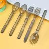 100Pcs Eco-Friendly Disposable Spoon Fork Individually Packaged Dessert Cake Scoop  Commercial