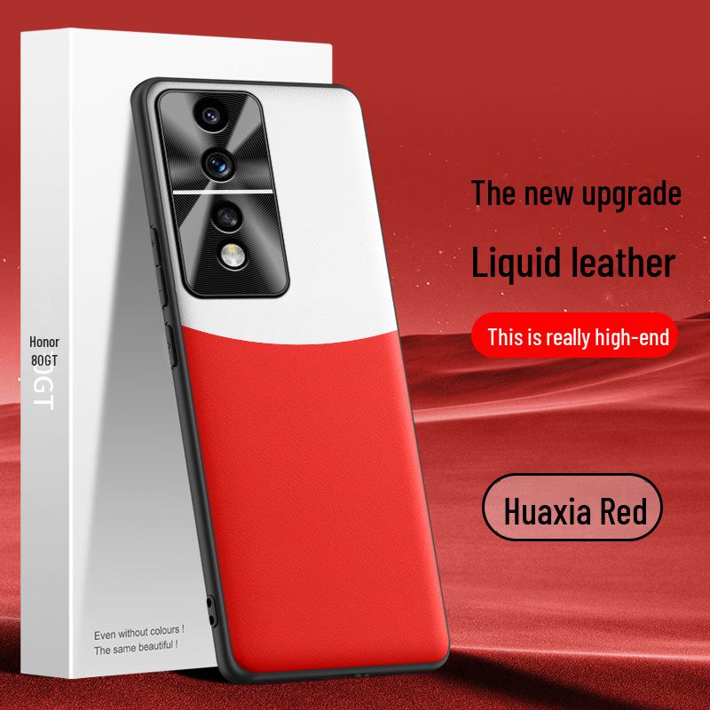Anti-fall and Anti-fouling Liquid Leather Case for Honor 80GT Mobile Phone, One by One Shipped.