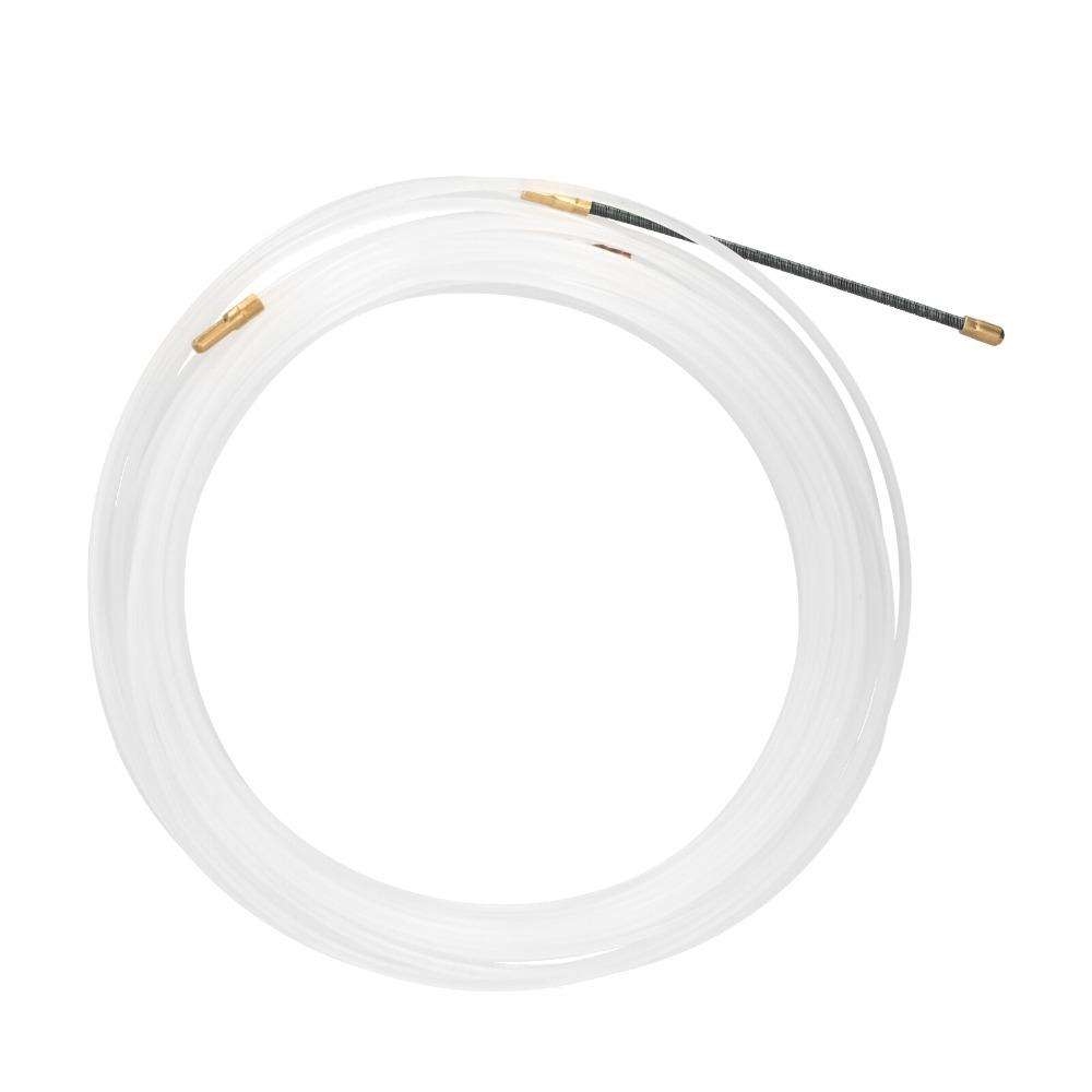 White Cable Pulling Tool 15m Length Wire Threader Flexible Fish Tape Puller  Construction Workers