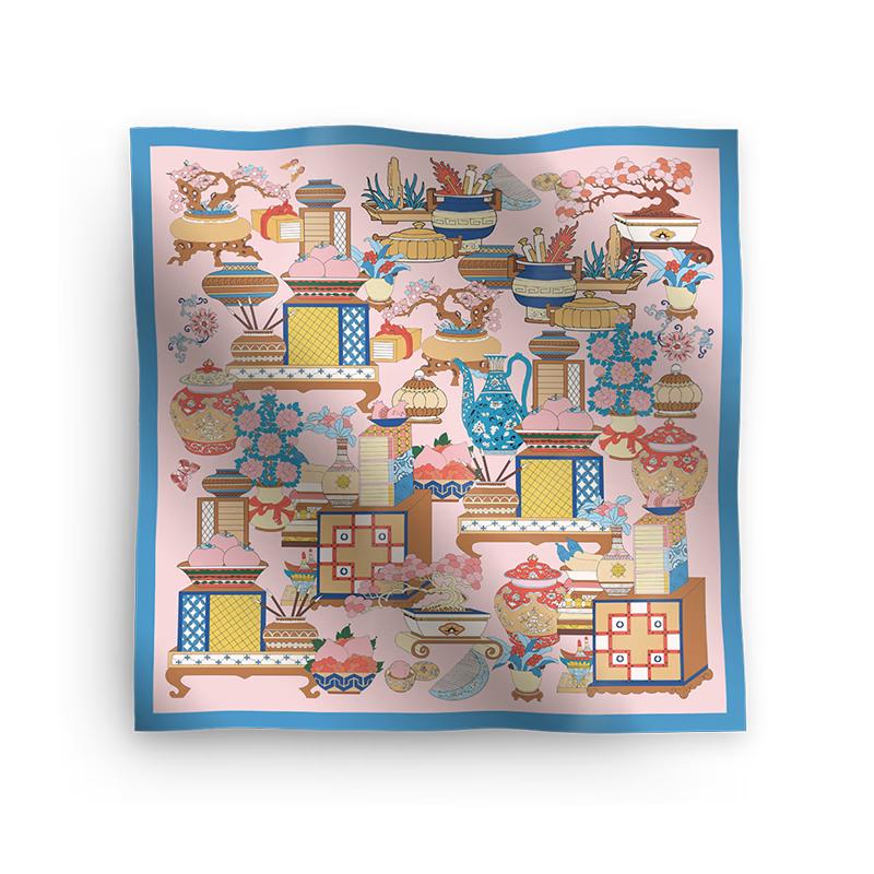 Wanshili Double-Sided Printed Square Scarf