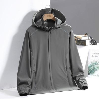 Outdoorové sporty Pánská bunda Jarní a podzimní větruodolná bunda s kapucí Pánská tenká trenčkotová bunda Pánské