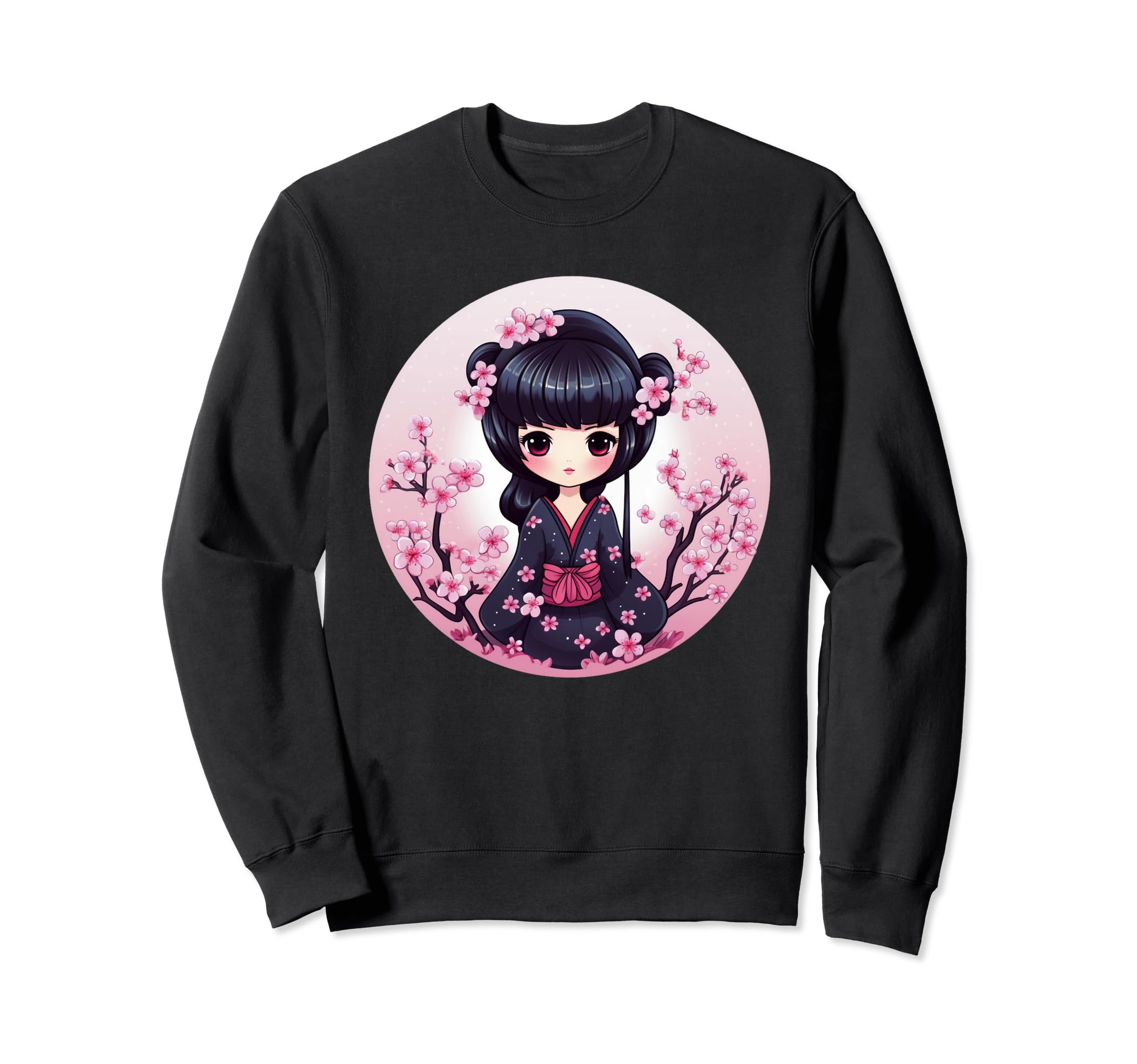 

Cute cherry blossom kokeshi doll I Kokeshi sweatshirt чорний