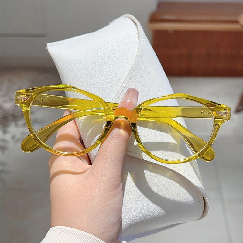 Fashion Round Optical Frames Women Stylish Vintage Candy Color Rim Non-prescription Eyeglasses New Trendy Design Glasses