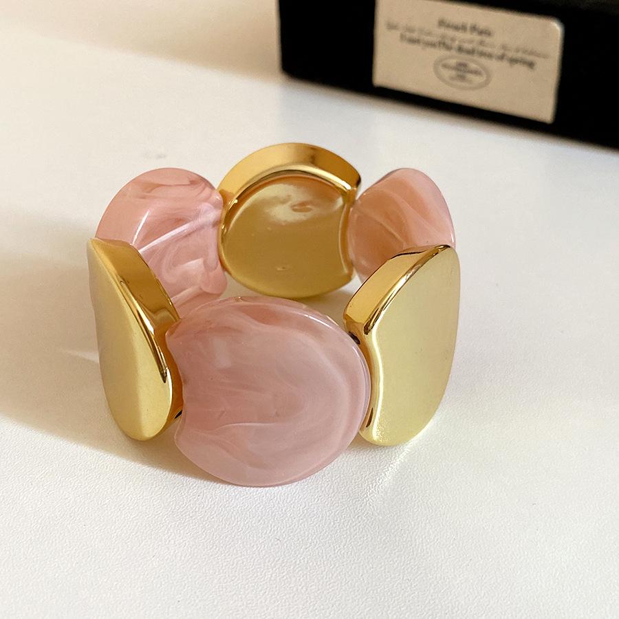 Elegant Acrylic Round Elastic Bracelet 2026 - European & American Style, Exaggerated Luxe Commute Jewelry, High-End Feel.