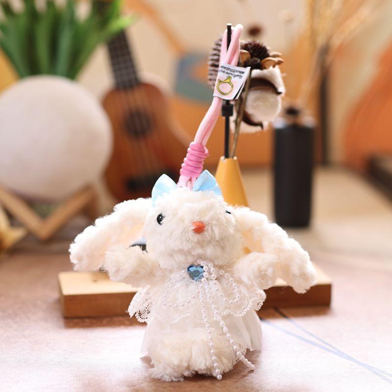 

Cute Rabbit Plush Doll With Pp Cotton Filling For Bags And Gifts синій