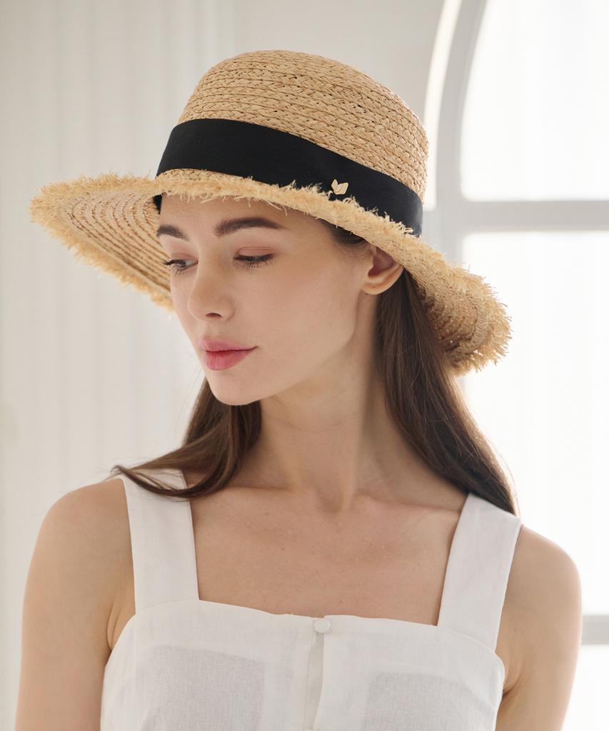 Koipeu Fringe Raffia Border Hat Cf081Ht062