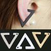 Punk Metal Triangle Ear Clip Earrings for Women Men Fashion Gold Color Geometric No Piercing Ear Buckle Clip On Earring Jewelry