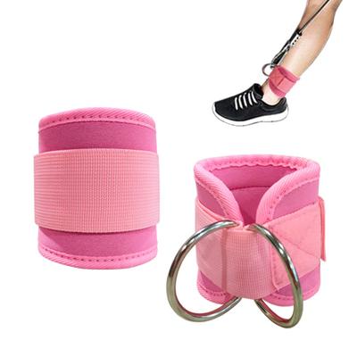 2Pcs Fitness Ankle Cuff with D-Ring Adjustable Men Women Hip Exercise Strength Training Resistance Band Accessories Ankle Straps Home Gym Workout